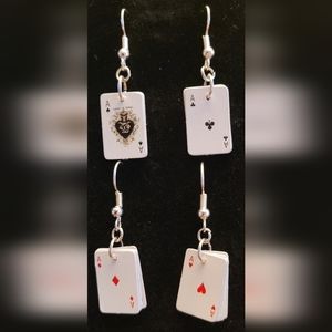 Royal Flush Playing Card Earrings